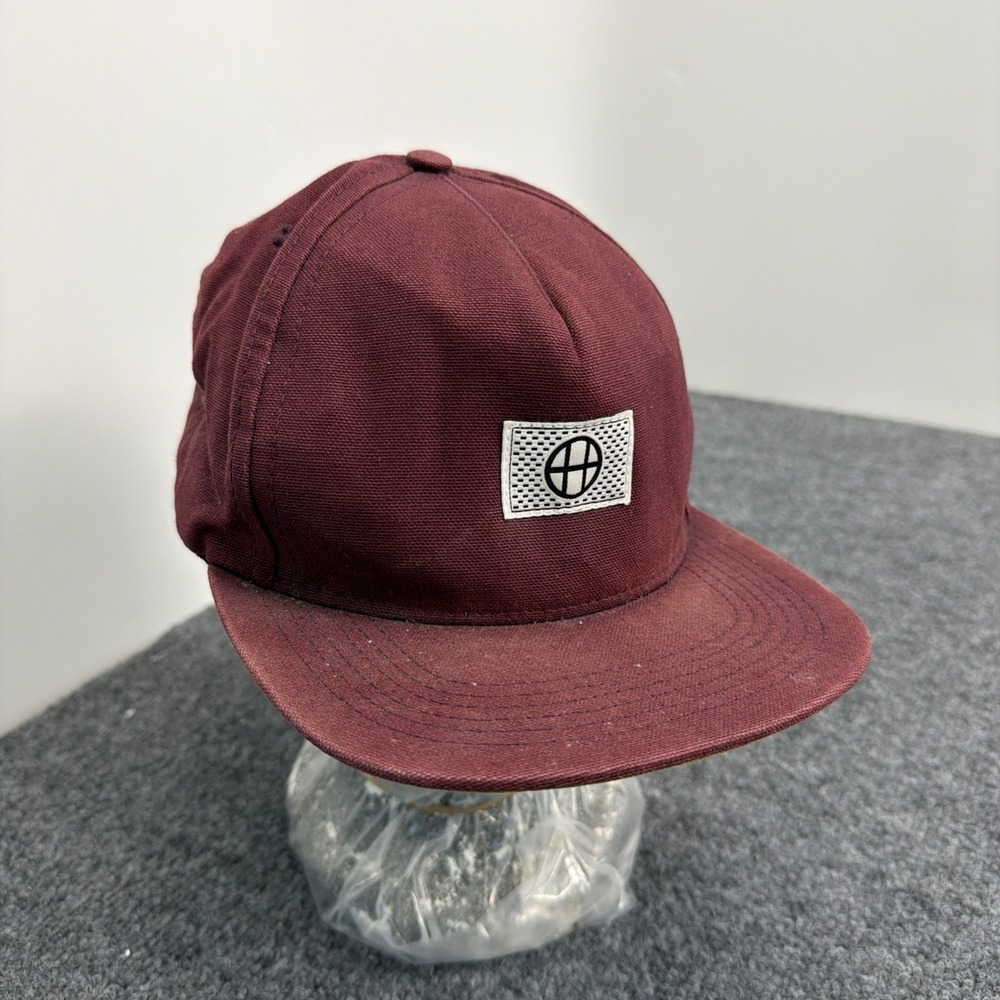 VINTAGE Huf Snap Back Red Hat Made in USA Baseball Trucker Skater Cap